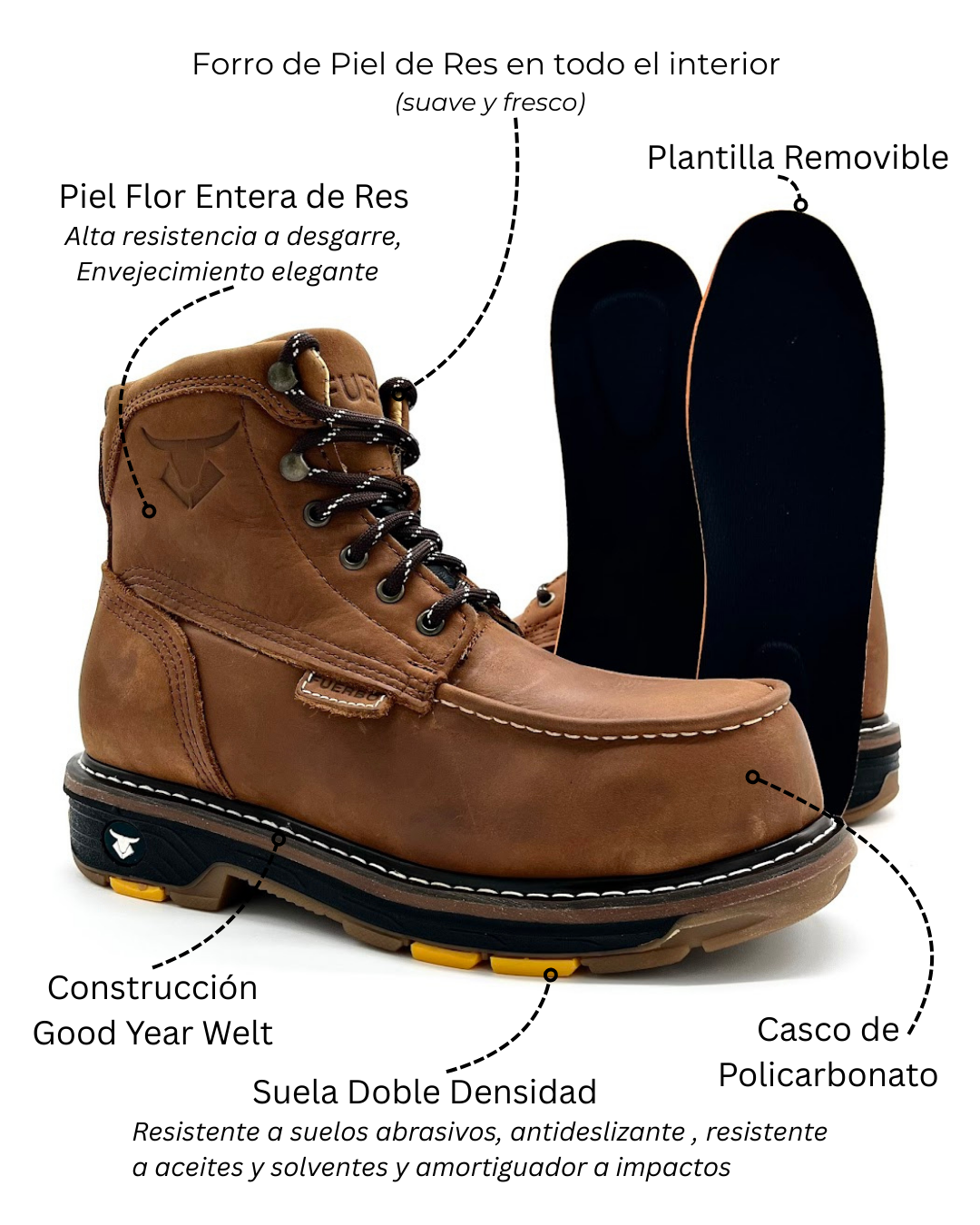B-144 Mango Borcegui Casco Policarbonato