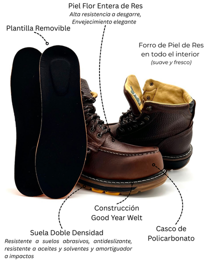 B-144 Ocre Borcegui Casco Policarbonato