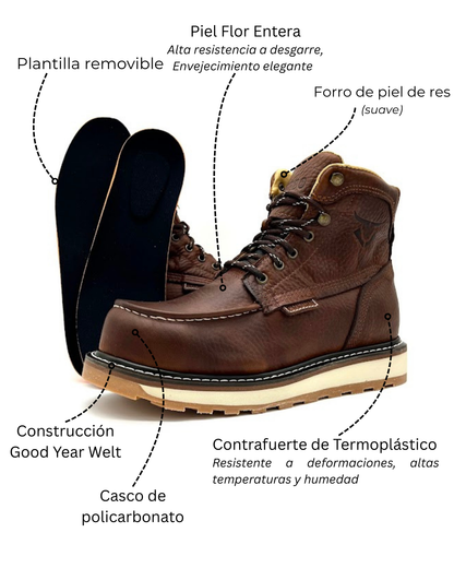 B-140 Ocre Borcegui Casco Policarbonato